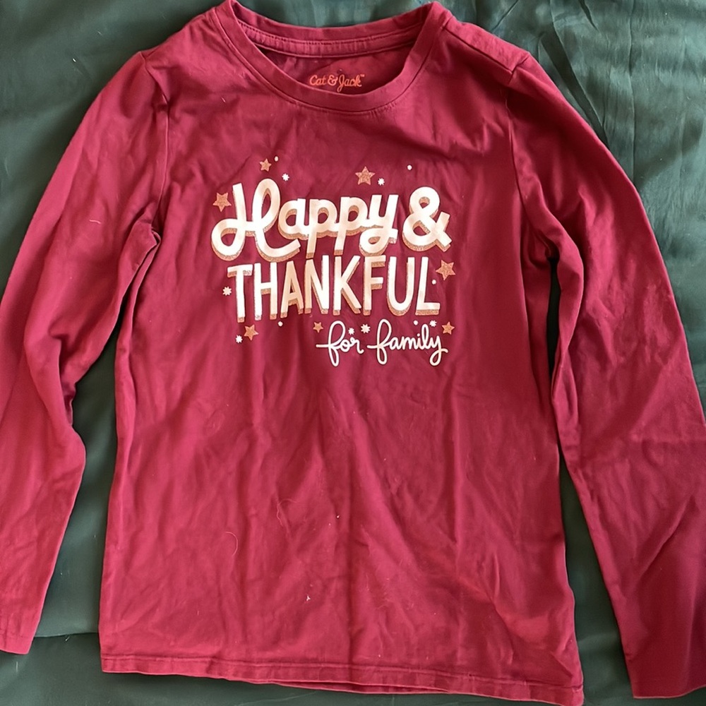 Cat & Jack girls thanksgiving long sleeve tee